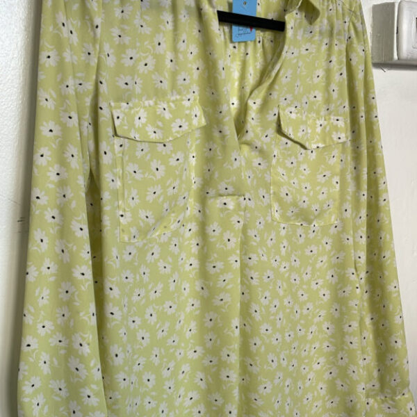 Green Floral Ann Taylor Shirt
